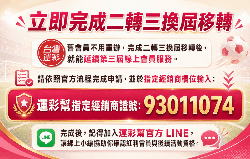 運彩會員立即二轉三
